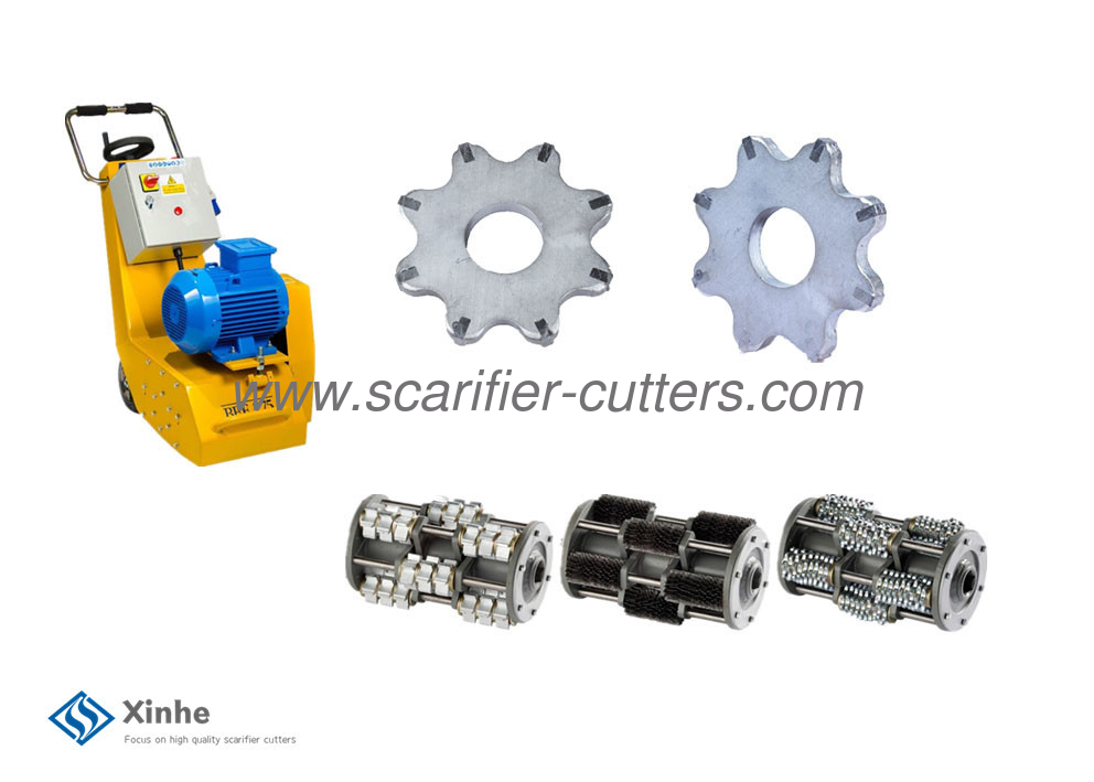 Scarifier Accessories Full Face Tipped Tungsten Carbide Cutters Scarifier Attachments